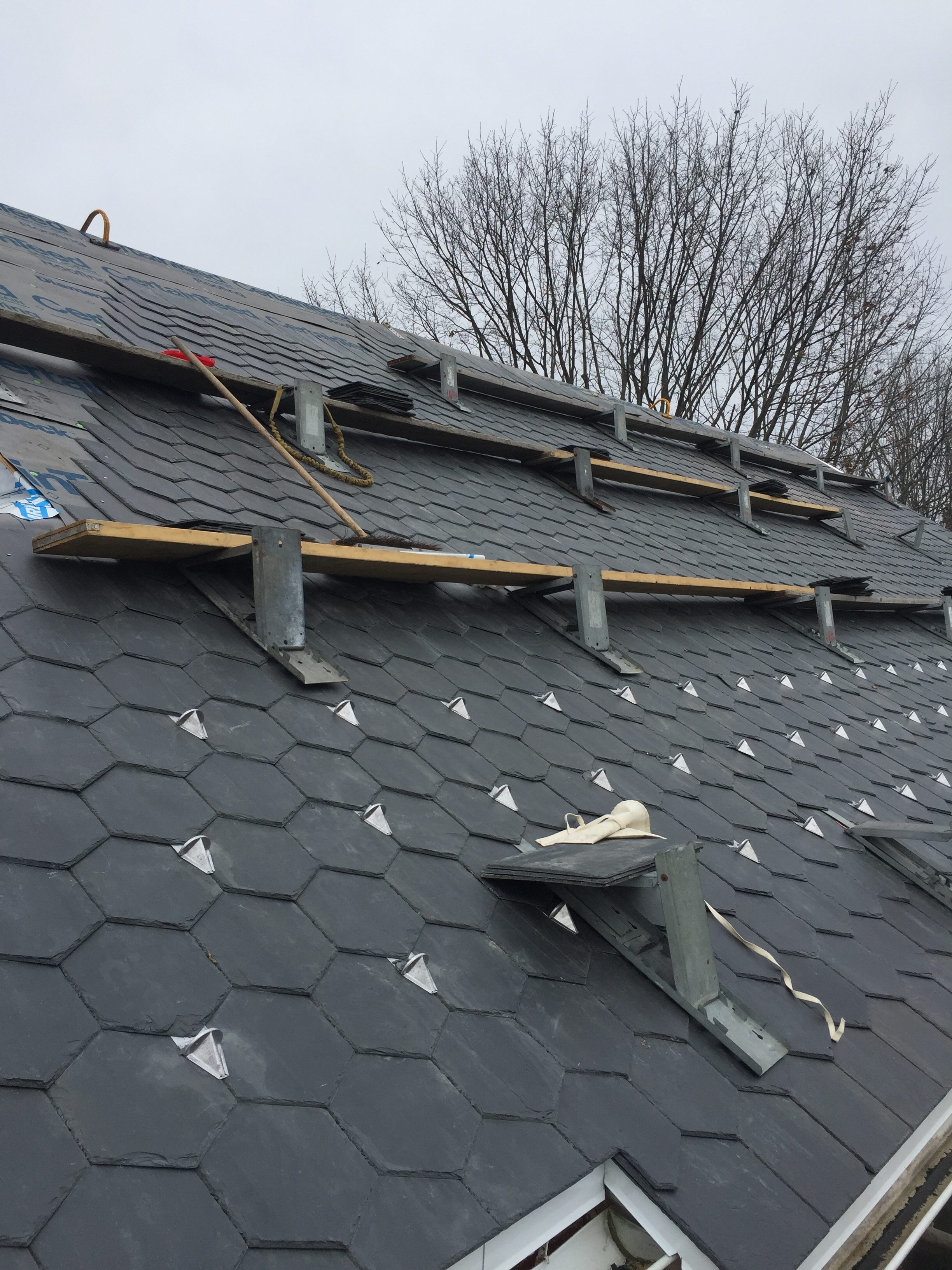 Close up of new snowguards GSM Roofing